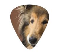 Rough Collie Lassie Dogs Big Fluffy Dogs Pets,12 Pcs Guitar Pick,3 Different Thickness Plectrums for Acoustic Guitar Bass Ukulele (0.46mm 0.96mm 0.71mm)
