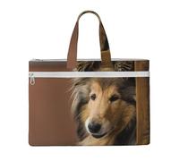 Rough Collie Lassie Dogs Big Fluffy Dogs Pets,Canvas Document Bag Zipper File Tote Bag Handbag Briefcase for School Office