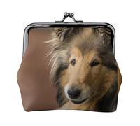 Rough Collie Lassie Dogs Big Fluffy Dogs Pets, PU Leather Coin Purse, Small Wallets, Change Pouch with Kiss Lock Clasp Buckle, Change Purse