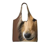 Rough Collie Lassie Dogs Big Fluffy Dogs Pets,Reusable Tote Bags Grocery Bags Large Capacity Canvas Shopping Shoulder bag