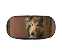 Rough Collie Lassie Dogs Big Fluffy Dogs Pets,Small Pencil Case Large Capacity Pencil Pouch Office Stationery Organizer