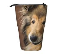 Rough Collie Lassie Dogs Big Fluffy Dogs Pets,Standing Pencil Holder Stationery Bag Pencil Pouch Organizer Telescopic Pencil Case
