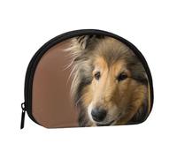 Rough Collie Lassie Dogs Big Fluffy Dogs Pets, Women's Storage Bag Shell Makeup Bag Small Coin Purse Shell Change Pouch