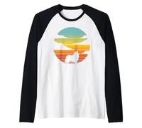 Rough Collie Retro Vintage 60s 70s Sunset Dog Lovers Men Raglan Baseball Tee