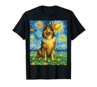 Rough Collie Starry Night Van Gogh Collie Dog Lassie Breed T-Shirt