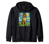 Rough Collie Starry Night Van Gogh Collie Dog Lassie Breed Zip Hoodie