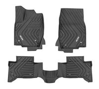 Rough Country All Weather Flex-Fit Floor Mats for Toyota Land Cruiser (2024-2025) - Non-Slip TPE Flexible Floor Armor, Waterproof, Front & Rear Set