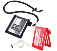 Rough Enough Clear Card Holder Wallet with Lanyard for Men Women School Boy Girl Teen Kids 2 Pack