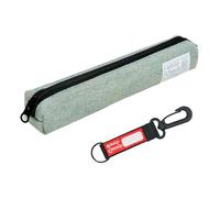 Rough Enough Slim Small Pencil Case for Girls Students Adults with Cute Thin Design School Office Stationary Organizer Art Supplies Washed Denim