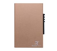 ROUGH FIT Card Holder Wallet, Slim Metal Card Protector, RFID Blocking Card Holder, Minimalist Aluminium Pop up Card case for Cards & Notes (Gold)