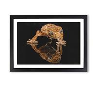 Rough Knob Gecko Lizard Painting Framed Print | A2 Black Framed Wall Art | Ready to Hang | Modern Historical Picture | Living Room Bedroom Lounge Office