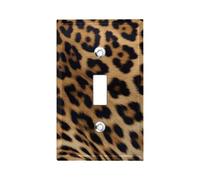 Rough Leopard Print 1-Gang Light Switch Cover Unbreakable Metal Single Toggle Switch Plate Covers Decorative Wall Plates for Kitchen Bedroom Bathroom Decor