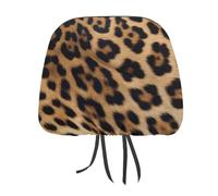 Rough Leopard Print 1 PCS Car Headrest Cover Universal Headrest Covers Soft Breathable Car Head Rest Covers Set Elastic Head Rest Protector Auto Seat Cover Vehicle Accessories for Cars, Truck, Suv, Va