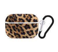 Rough Leopard Print AirPod Pro Case, Anti Scratch Hard PC Cover with Keychain, AirPod Pro 2nd/1st Case Accessories for Women Men, White-Style