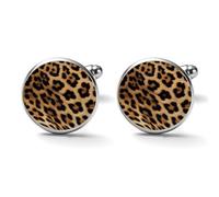 Rough Leopard Print Alloy Cufflinks for Men 17mm 20mm Shirt Cuff Links for Wedding Business Formal Dress Father's Day Birthday Gift for Him