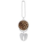 Rough Leopard Print Car Pendant, Rear View Mirror Hanging Ornament, Auto Decor for Rearview Mirror, Keychain Silver-Style