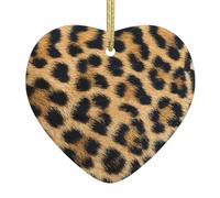Rough Leopard Print Christmas Ceramic Ornaments Decoration For Tree Decorative Hanging Ornament