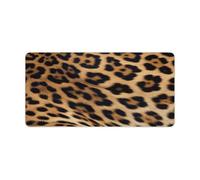 Rough Leopard Print Desk Pad with Non-Slip Waterproof Rubber Base Large Extended Gaming Mouse Pad 32.6x11.8 Inch Large Mouse Pads Desk Mat for Desktop Office Home Laptop Blotter