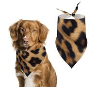Rough Leopard Print Dog Bandanas for Feeding Grooming, Triangle Pet Bibs Washable Pets Scarf for Cats & Dogs