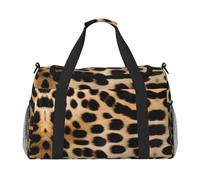 (Rough Leopard Print) Durable Twill Travel Tote Bag Large Capacity Handheld & Crossbody Bag for Weekend Trips,Sports,and Outdoor Activities