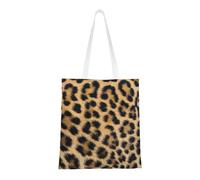 Rough Leopard Print Fashion Canvas Tote Bag With All Over Print Design, Large Reusable Shopper Tote With Double Handles,Beach Tote, Weekend Bag