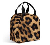 Rough Leopard Print Lunch Bag for Adult, Leakproof Insulated Lunch Tote Bag with Zipper & Multiple Pockets, Large Capacity Lunchbox for Office Work Picnic