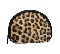 Rough Leopard Print Mini Zipper Coin Purse, Small Travel Organizer with All-Over Print, Durable Polyester Fabric, Compact Pouch for Coins,Keys