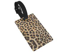 Rough Leopard Print Print 5pcs Luggage Tags for Suitcases,Cute Suitcase Tag Identifiers for Baggage Tag for Cruise Airport Travel PVC