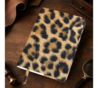 Rough Leopard Print Print A5 Leather Journal Cover,Refillable Genuine Leather Journal Notebook Cover