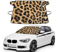 Rough Leopard Print Print Automotive Windshield Frost Cover Protector For Winter Use, Ice Snow Protector Covers For Car