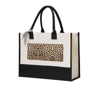 Rough Leopard Print Print Cotton Canvas Tote Bag for Women, Canvas Tote Bag for Gifting,Canvas Beach Bag, Reusable Shopping Bag