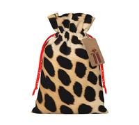 Rough Leopard Print Print Drawstring Bags Burlap Gifts Bag With Drawstring Gift Bags For Wedding/Party/Festival/Storage