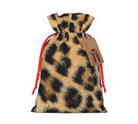 Rough Leopard Print Print Drawstring Bags Burlap Gifts Bag With Drawstring Gift Bags For Wedding/Party/Festival/Storage