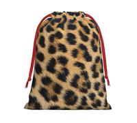 Rough Leopard print Print Drawstring Gift Bags For Christmas,Holiday Party Gift Wrapping Bag Assorted Sizes