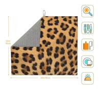 Rough Leopard Print Print Foldable Reusable Daily Dish Drying Mat for Kitchen Absorbent Countertop Pad