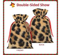 Rough Leopard Print Print Gift Versatile Bags Reusable Drawstring Festive Pouches For Party Favors Season
