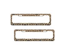 Rough Leopard Print Print License Plate Frames Aluminum Metal License Plate Holder Covers Rustproof Waterproof Decorative Sign Frames