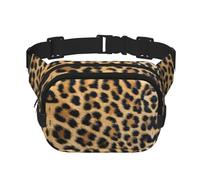Rough Leopard print Print Men and Women Square Double Layer Waist Bag Workout Crossbody Travel Waist Bag, Black, One Size