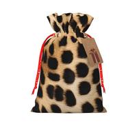 Rough Leopard print -Print Reusable Burlap Pouches Drawstring Bags, Rustic Wedding Christmas Party Favors Bulk Packaging.