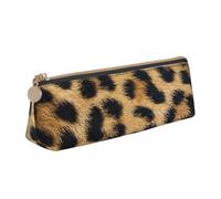 Rough Leopard Print Print Stylish Triangular Pencil Case Pouch for Large-Capacity Stationery Organizer
