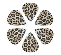Rough Leopard Print Printed Guitar Picks -6 Pcs Guitar Picks Plectrum,Guitar Accessories,Electric Guitar Pick, Bass & Ukulele 0.96mm