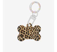 Rough Leopard Print Printing Cute Acrylic Dogs Tag Double Side Bone Shap Id Tags with Keychain for Pet Crafts Decorations