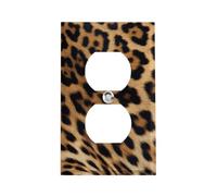 Rough Leopard Print Single Duplex Wall Plate Covers Light Switch Cover 1 Gang Outlet Plate Cover Decorative Wall Plate for Kitchen Bedroom Bathroom Decor 4.5" X 2.8"