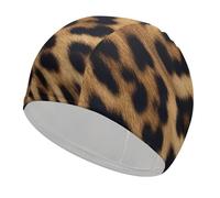 Rough Leopard Print Swim Cap for Adult, Elastic Fabric Swimming Cap, Comfortable Bathing Cap for Long & Short Hair