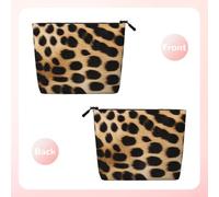 Rough Leopard Print - Themed Makeup Bag - Waterproof Hemp Cosmetic Pouch for Travel, Daily Use & Gifts (9.5x6.7x2in)