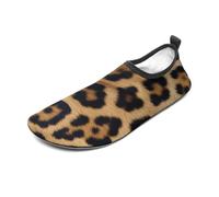 Rough Leopard Print Water Shoes for Men Women, Lightweight Stretch Swim Shoes with Anti-Slip Rubber Sole, Quick-Dry Aqua Socks for Pool, Beach, Surfing, Style, 14 Women/14 Men