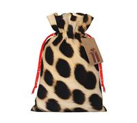 Rough Leopard Printed Print Drawstring Bags Burlap Gifts Bag With Drawstring Gift Bags For Wedding/Party/Festival/Storage
