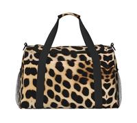 Rough Leopard Printed Print Womens Sports Bags Travel Bag - Gym Tote Bag with Compartment,Duffel Bags for Men,Ladies Holdall,Carry On Weekend Travel Handbags for Women