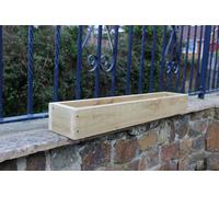 Rough Sawn Wooden Garden Planter Window Box 15Cm High X 15Cm Wide - 80Cm