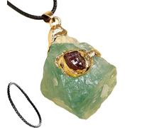 Rough Stone Pendant - Crystal Gem Necklace, Natural Pendant with Irregular Use, Amethyst Jewelry with Healing Feature, Women Accessory, Necklace Piece for Spiritual Energy Meditation Daily Casual